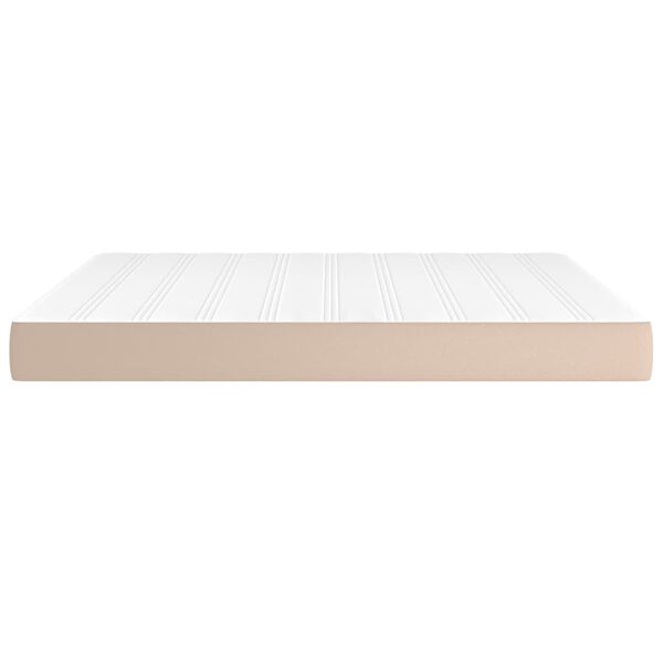 vidaXL cappuccino sz&iacute;nű műbőr zsebrug&oacute;s &aacute;gymatrac k&ouml;zepes kem&eacute;nys&eacute;gű 160x200x20 cm