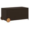 vidaXL barna polyrattan kerti t&aacute;rol&oacute;l&aacute;da kerekekkel 190 L