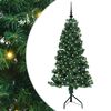 vidaXL Sarok Műkar&aacute;csonyfa 150 LED-del Z&ouml;ld 150 cm PVC &eacute;s f&eacute;m