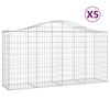 vidaXL 5 db &iacute;ves horganyzott vas gabion kos&aacute;r 200 x 50 x 100/120 cm
