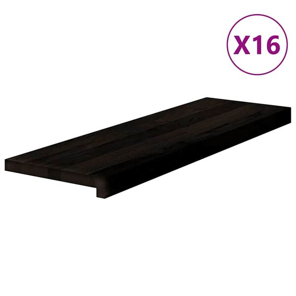 vidaXL l&eacute;pcsőfokok 16 db s&ouml;t&eacute;tbarna 80x30x2 cm t&ouml;m&ouml;r fa t&ouml;lgyfa