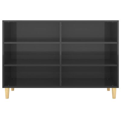 vidaXL magasfényű fekete forgácslap tálalószekrény 103,5 x 35 x 70 cm