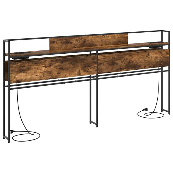 vidaXL T&aacute;rol&oacute; fejt&aacute;mla polcokkal F&uuml;st&ouml;lt t&ouml;lgy 180 cm Faanyag