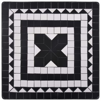 vidaXL 3 részes fekete és fehér kerámia mozaikos bisztrószett