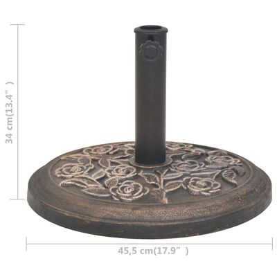 vidaXL kör alakú, bronz színű gyanta napernyő talp 9 kg