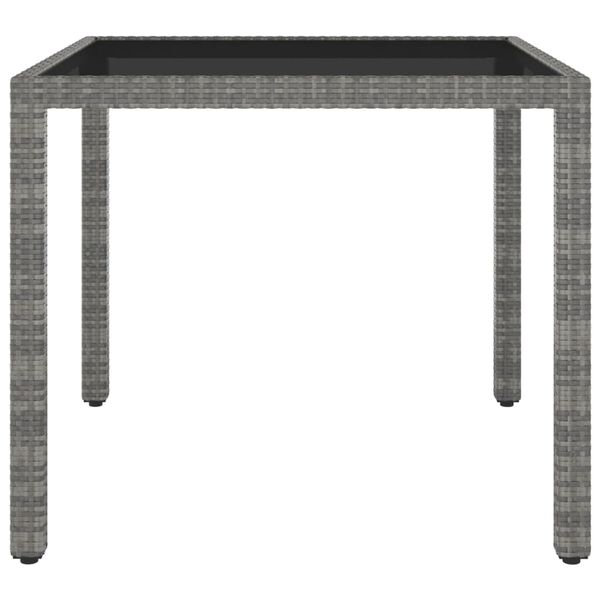 vidaXL szürke polyrattan kerti asztal 90 x 90 x 75 cm