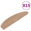 vidaXL 15 db vil&aacute;gosbarna, f&eacute;lk&ouml;r alak&uacute;, nagy l&eacute;pcsőszőnyeg 65 x 21 x 4 cm