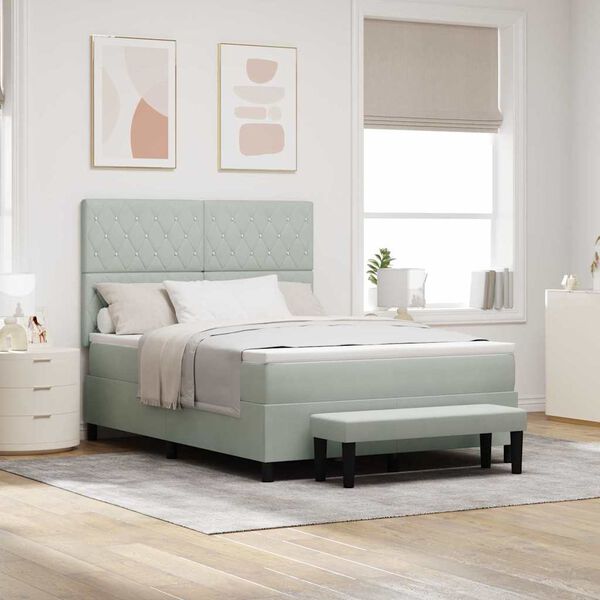 vidaXL Boxrug&oacute;s &aacute;gy matracmal Vil&aacute;gossz&uuml;rke 160 x 200 cm B&aacute;rsony