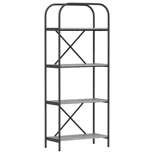 vidaXL K&ouml;nyvespolc Sz&uuml;rke Sonoma 60 x 30 x 146 cm Faanyag