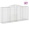 vidaXL 7 db &iacute;ves horganyzott vas gabion kos&aacute;r 300x50x140/160 cm