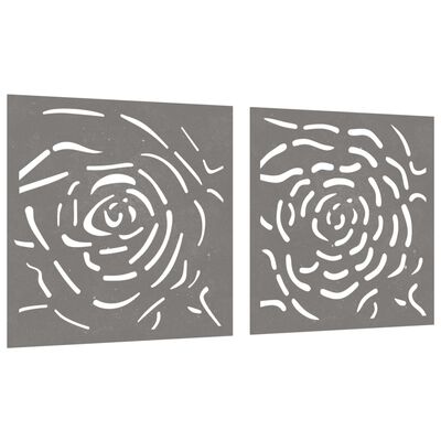 vidaXL 2 db rózsamintás corten acél kerti faldísz 55 x 55 cm