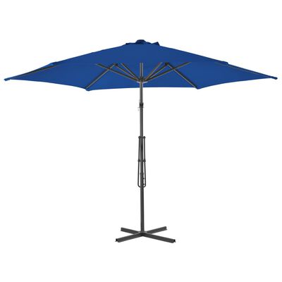 vidaXL kék kültéri napernyő acélrúddal 300 x 230 cm