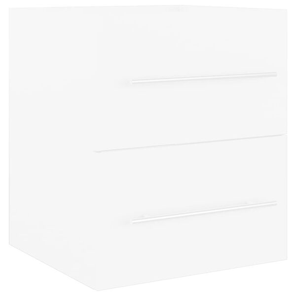 vidaXL fehér szerelt fa mosdószekrény beépített mosdókagylóval