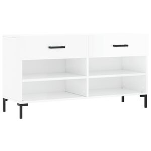 vidaXL magasf&eacute;nyű feh&eacute;r szerelt fa cipőpolc 102x35x55 cm