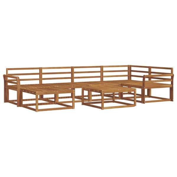 vidaXL K&uuml;lt&eacute;ri kanap&eacute; szett 7 pcs Term&eacute;szetes T&ouml;m&ouml;r Ak&aacute;cfa