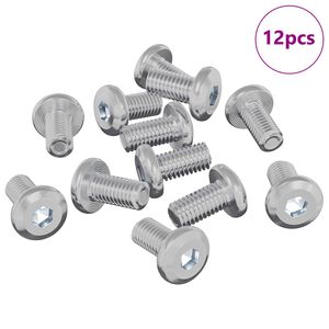vidaXL Z&aacute;r Csavar Egysz&iacute;nű 12 pcs Ez&uuml;st M6 x 12 mm Ac&eacute;l