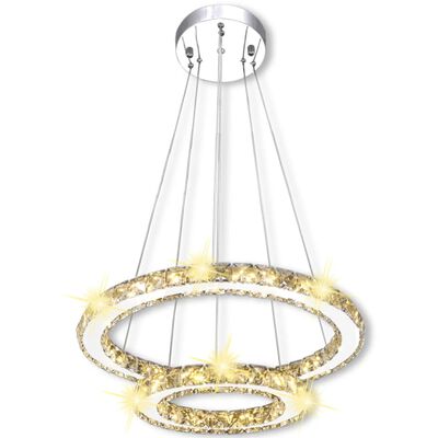 Kettős gyűrű LED függő kristály mennyezeti lámpa 23,6 W
