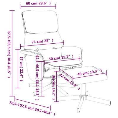 vidaXL világosszürke szövet dönthető fotel lábtartóval