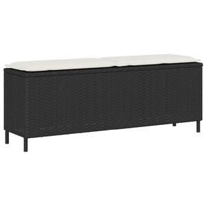 vidaXL fekete polyrattan kerti pad p&aacute;rn&aacute;val 110x30x40,5 cm