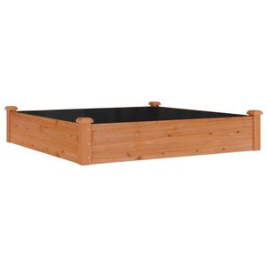 vidaXL barna t&ouml;m&ouml;r fenyőfa kerti magas&aacute;gy&aacute;s b&eacute;l&eacute;ssel 120x120x25 cm