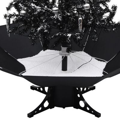 vidaXL fekete PVC havazó karácsonyfa ernyő alakú talppal 190 cm