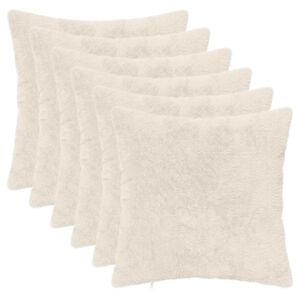 vidaXL P&aacute;rna huzat 6 db HEERLEN Feh&eacute;r 30 x 30 cm Műny&uacute;l Szőr