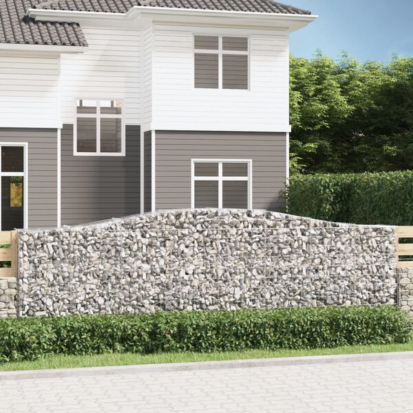 vidaXL 6 db &iacute;ves horganyzott vas gabion kos&aacute;r 400x50x120/140 cm