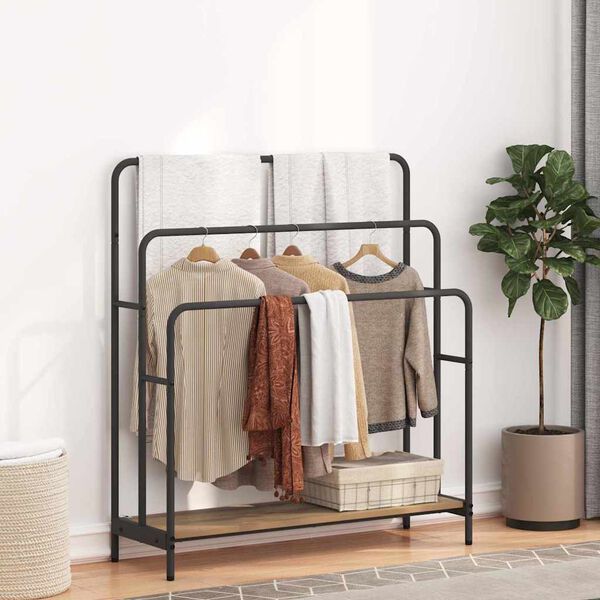 vidaXL Ruhasz&aacute;r&iacute;t&oacute; polcokkal Artisan t&ouml;lgy 90 x 30 x 100,5 cm Faanyag