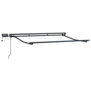 vidaXL Manual Awning Frame with Solar LED 2,5 x 2 m Antracitsz&uuml;rke