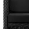 vidaXL 3-r&eacute;szes fekete polyrattan k&uuml;lt&eacute;ri &eacute;tkezőszett p&aacute;rn&aacute;kkal