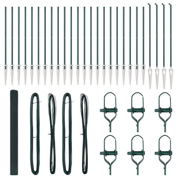 vidaXL Ker&iacute;t&eacute;soszlop Z&ouml;ld 50 x 1,5 m (16 x 16 mm h&aacute;l&oacute;) Ac&eacute;l &eacute;s PVC