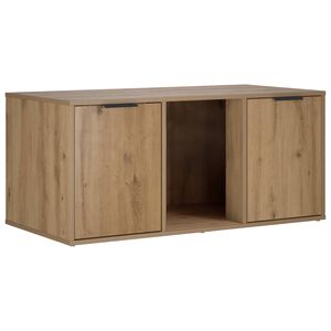 vidaXL Macska ketrec b&uacute;tor K&eacute;zműves T&ouml;lgy 100 x 49 x 45 cm Szerelt Fa