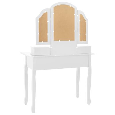 vidaXL fehér császárfa fésülködőasztal-szett ülőkével 100x40x146 cm