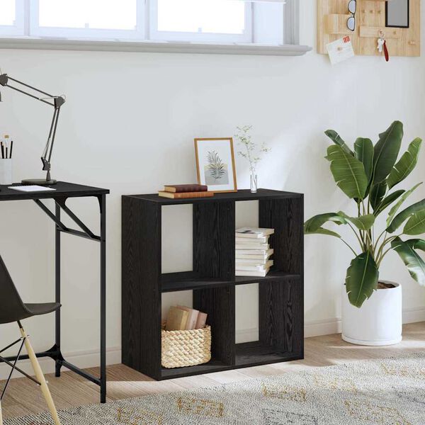 vidaXL K&ouml;nyvespolc Musta tammi 68,5 x 32 x 68,5 cm Faanyag