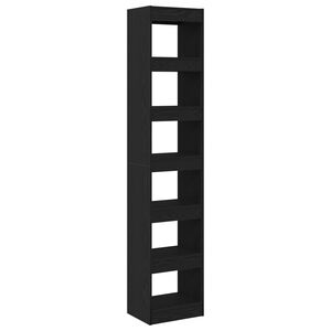 vidaXL K&ouml;nyvespolc 6 szintes 40 x 30 x 198 cm Szerelt Fa Fekete t&ouml;lgy