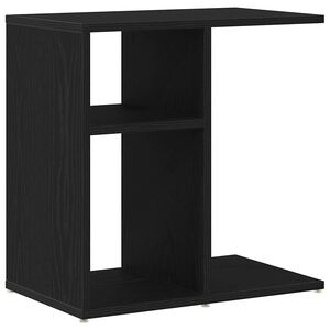 vidaXL Oldal asztal Fekete t&ouml;lgy 50 x 30 x 50 cm Szerelt Fa