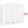 vidaXL 13 db &iacute;ves horganyzott vas gabion kos&aacute;r 200x50x160/180 cm