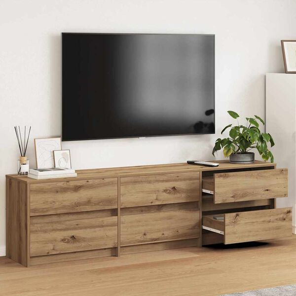 vidaXL TV egys&eacute;gek 2 pcs Artisan t&ouml;lgy 180 x 34 x 50 cm Faanyag