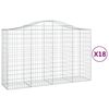 vidaXL 18 db &iacute;ves horganyzott vas gabion kos&aacute;r 200x50x120/140 cm