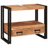 vidaXL Fürdőszobai mosdószekrény 71 x 33 x 58 cm Tömör akácfa és vas
