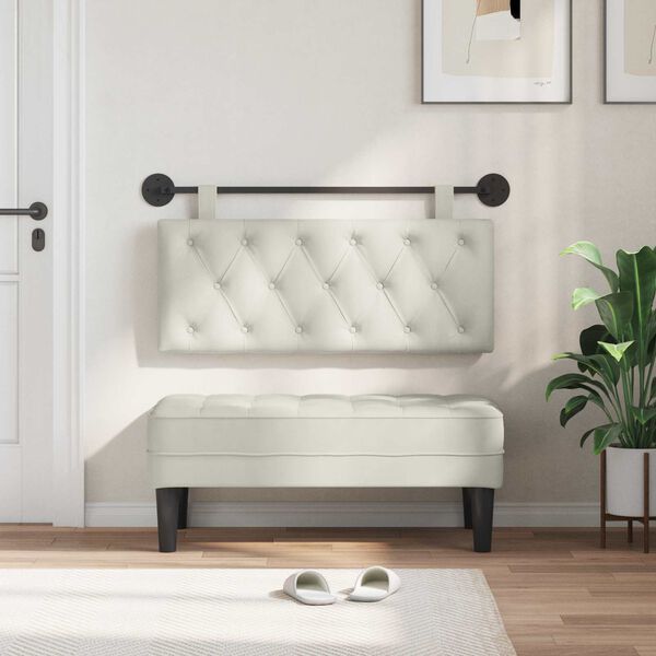 vidaXL Fali Fejt&aacute;mla Falra szerelhető Kr&eacute;m 110 x 55 x 7 cm B&aacute;rsony