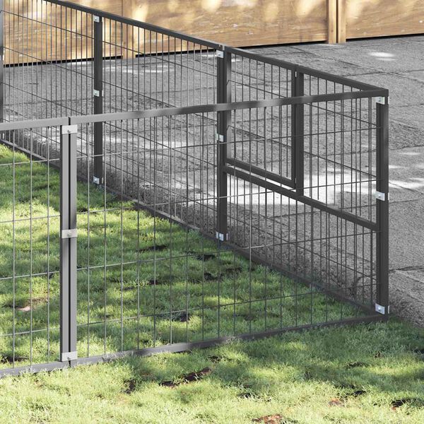 vidaXL ez&uuml;stsz&iacute;nű ac&eacute;l kutyakennel 36 m&sup2;