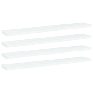 vidaXL 4 db feh&eacute;r szerelt fa k&ouml;nyvespolc 60 x 10 x 1,5 cm