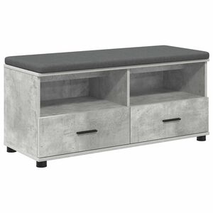 vidaXL Előt&eacute;r pad Beton Sz&uuml;rke 100 x 38 x 46 cm Műanyag Fa &eacute;s Sz&ouml;vet
