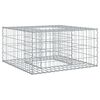 vidaXL Gabion emelt &aacute;gy 80 x 80 x 40 cm Horganyzott ac&eacute;l Ez&uuml;st