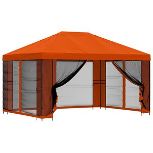 vidaXL Kerti pavilon oldalfalakkal 4 &times; 3 m Narancss&aacute;rga