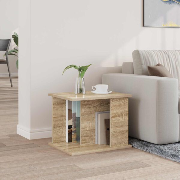 vidaXL Magazin &aacute;llv&aacute;ny polcokkal Sonoma t&ouml;lgy 35 x 35 x 45 cm Faanyag