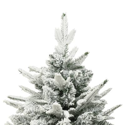 vidaXL zöld PVC/PE műkarácsonyfa LED-ekkel, gömbszettel, hóval 210 cm