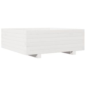 vidaXL feh&eacute;r t&ouml;m&ouml;r fenyő vir&aacute;gl&aacute;da 70x70x26,5 cm