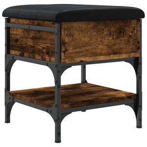 vidaXL f&uuml;st&ouml;s t&ouml;lgy sz&iacute;nű szerelt fa cipőt&aacute;rol&oacute; pad 42 x 42 x 45 cm